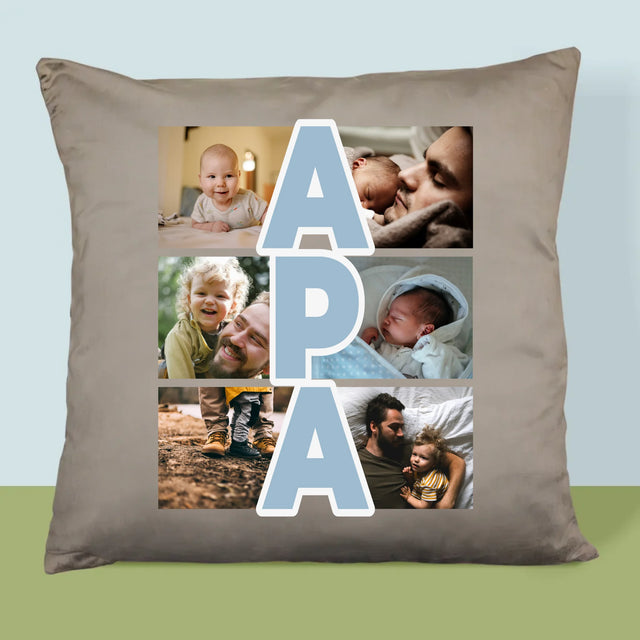 Fotókollázs: Felirat Apa - Párna