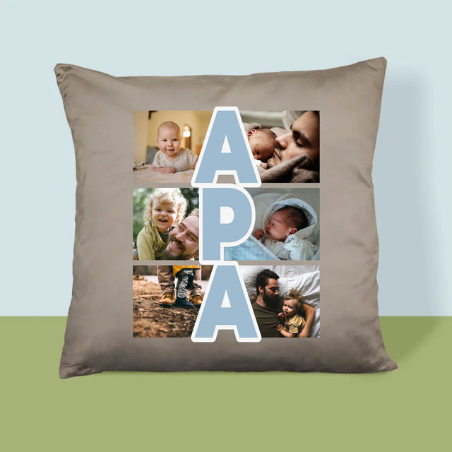 Fotókollázs: Felirat Apa - Párna
