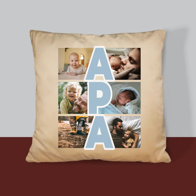 Fotókollázs: Felirat Apa - Párna