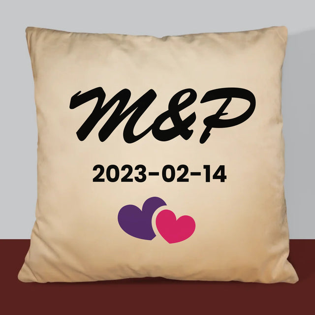 Monogram: Szív Iniciálék - Párna