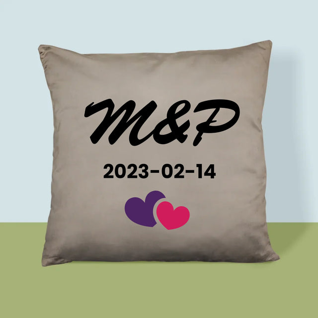 Monogram: Szív Iniciálék - Párna