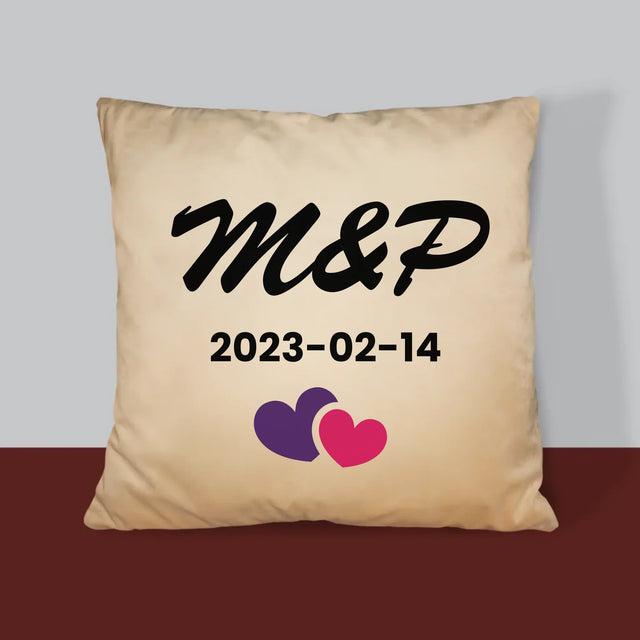 Monogram: Szív Iniciálék - Párna