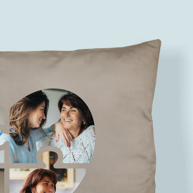 Fotókollázs: Szív Alakú Kirakó Anyának - Párna