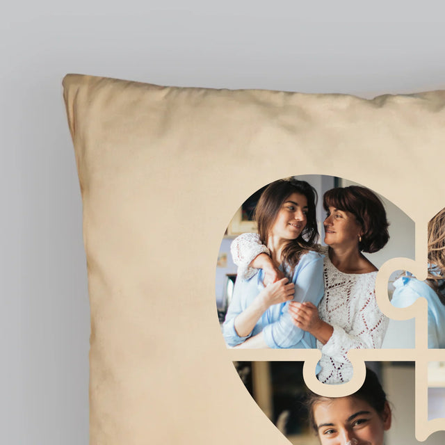 Fotókollázs: Szív Alakú Kirakó Anyának - Párna