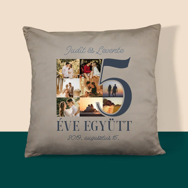 Fotókollázs: 5 Éve Együtt - Párna