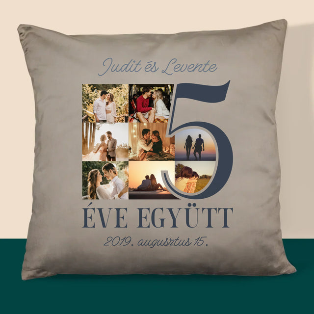 Fotókollázs: 5 Éve Együtt - Párna