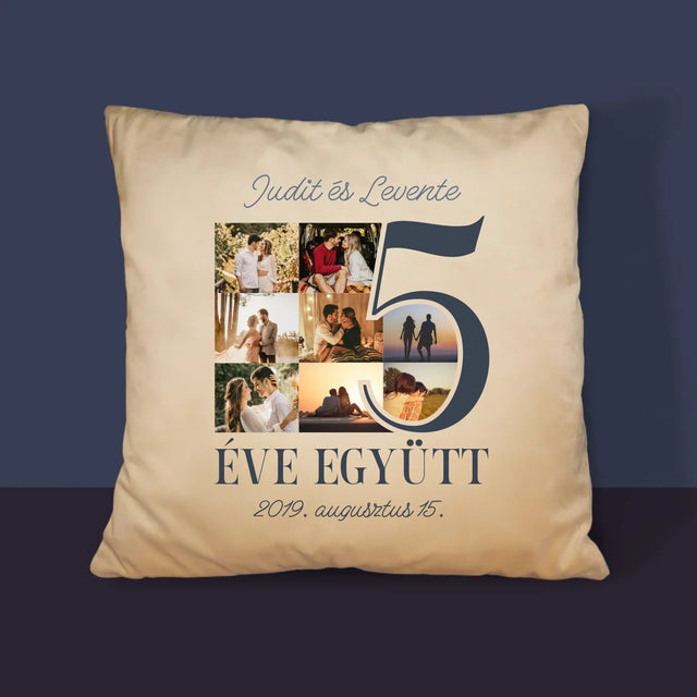 Fotókollázs: 5 Éve Együtt - Párna