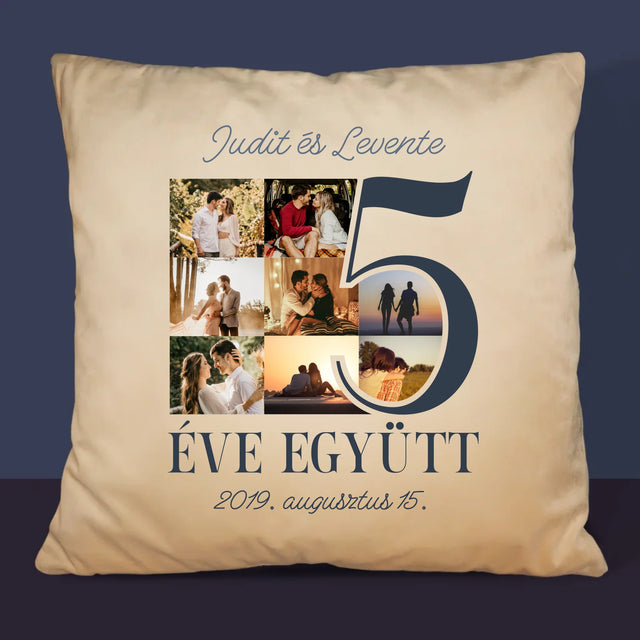 Fotókollázs: 5 Éve Együtt - Párna