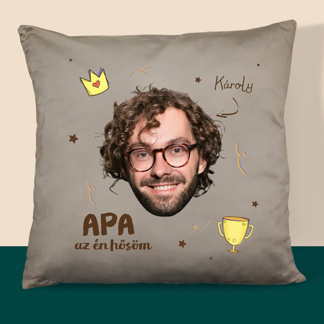 Fotó És Felirat: Apa A Hős - Párna