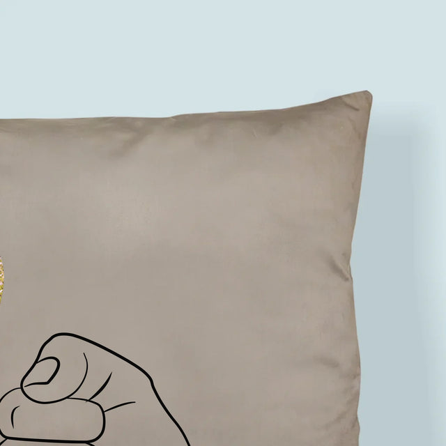 Fotó És Felirat: Apa Gyerek Kezecske - Párna