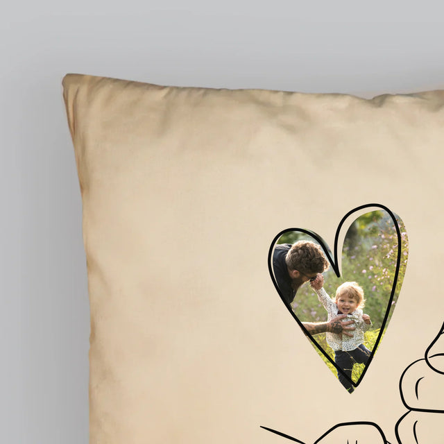 Fotó És Felirat: Apa Gyerek Kezecske - Párna