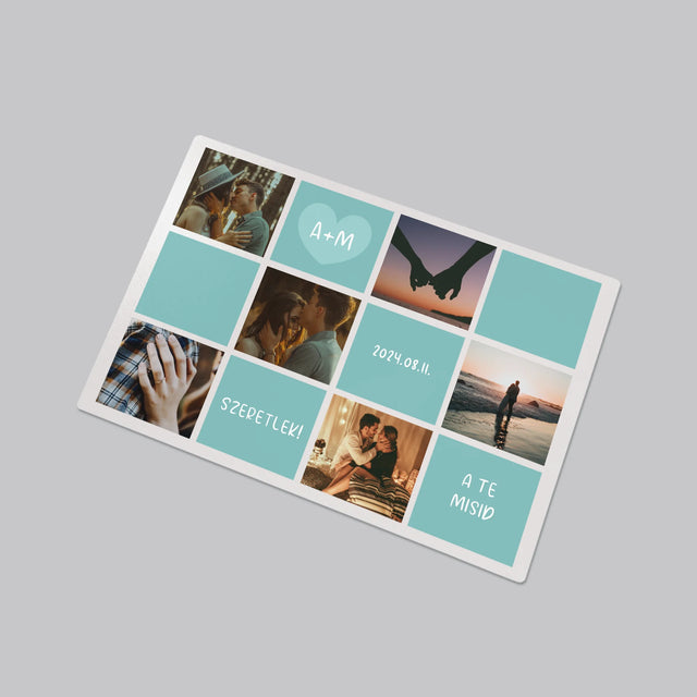 Fotókollázs: Szeretlek, Iniciálék - Íróasztal Alátét