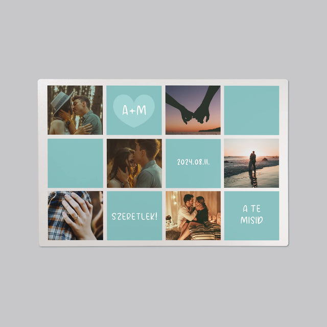 Fotókollázs: Szeretlek, Iniciálék - Íróasztal Alátét