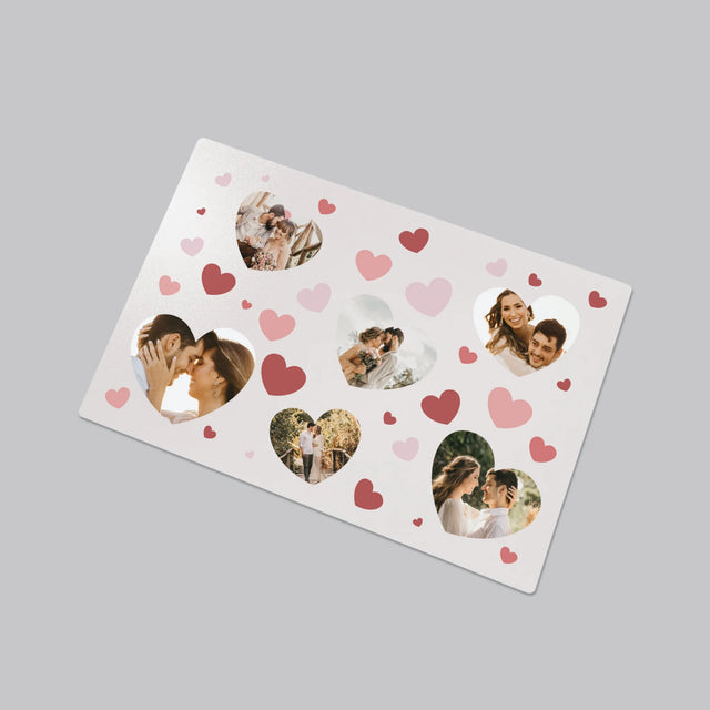 Fotókollázs: Szívecskés Képek - Íróasztal Alátét