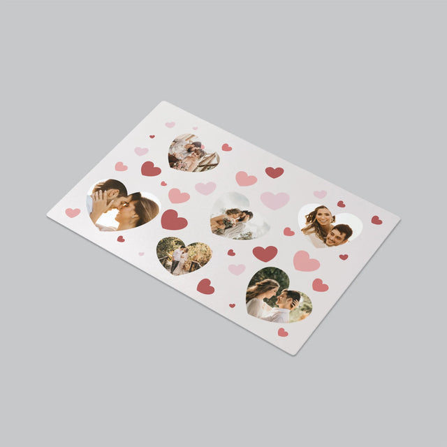 Fotókollázs: Szívecskés Képek - Íróasztal Alátét