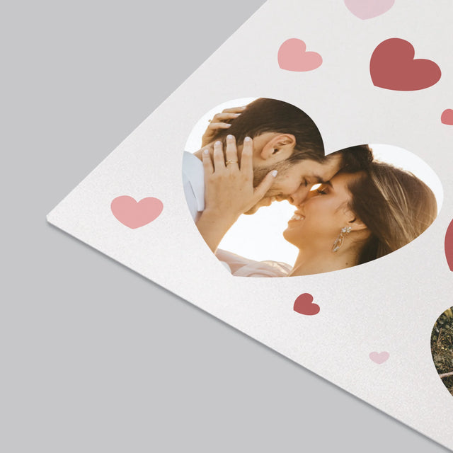 Fotókollázs: Szívecskés Képek - Íróasztal Alátét