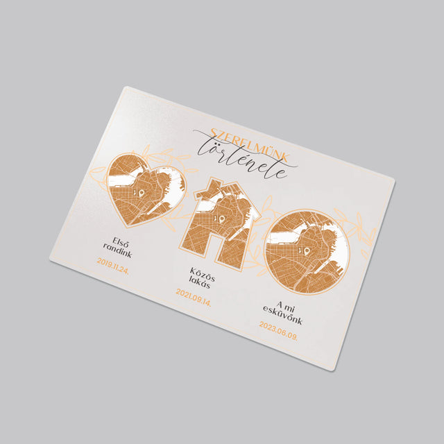 Városi Térkép: Szerelmünk Története - Íróasztal Alátét