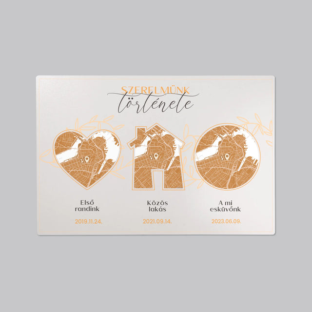 Városi Térkép: Szerelmünk Története - Íróasztal Alátét