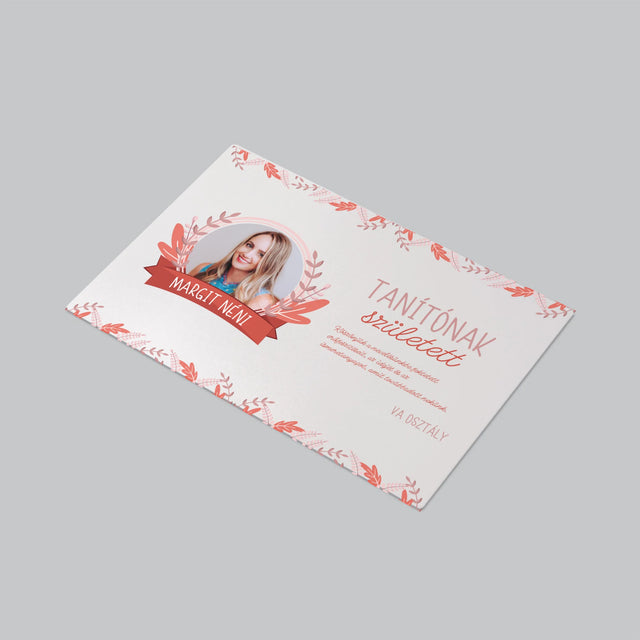 Fotó És Felirat: Tanítónak Született - Íróasztal Alátét