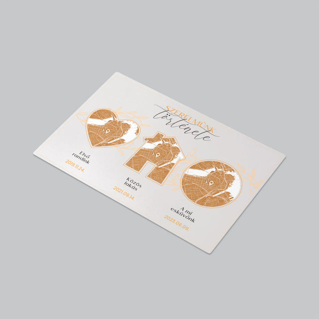 Városi Térkép: Szerelmünk Története - Íróasztal Alátét