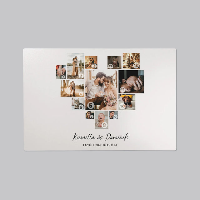 Fotókollázs: Szív Alakú Kollázs Képekből - Íróasztal Alátét