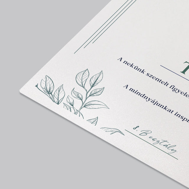 Fotó És Felirat: Oklevél Példaértékű Tanár Részére - Íróasztal Alátét