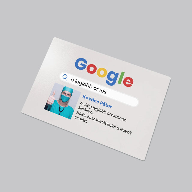 Fotó És Felirat: Google-Találat A Legjobb Orvosra - Íróasztal Alátét