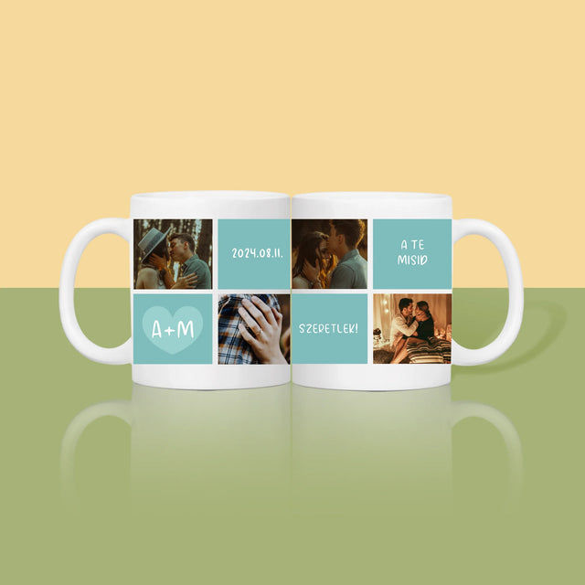 Fotókollázs: Szeretlek, Iniciálék - Bögre