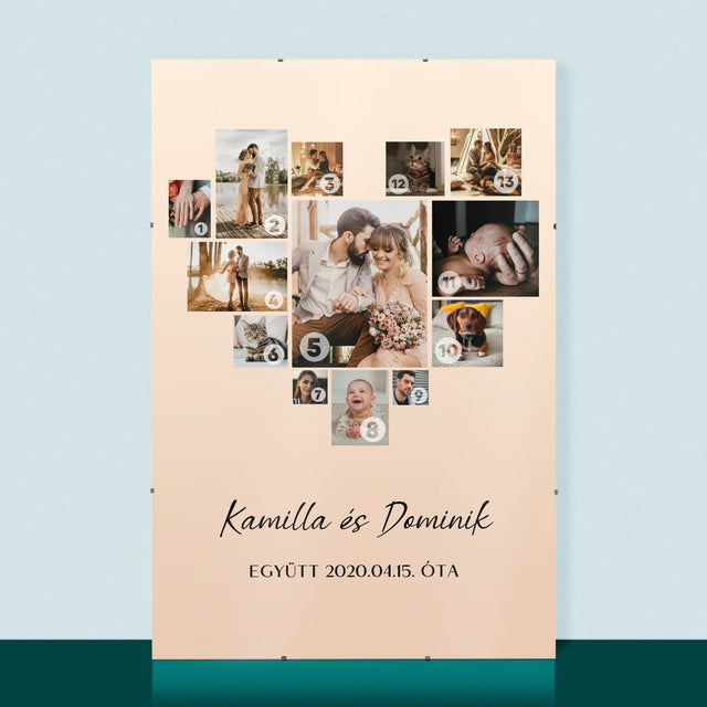 Fotókollázs: Szív Alakú Kollázs Képekből - Plakát