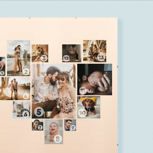 Fotókollázs: Szív Alakú Kollázs Képekből - Plakát