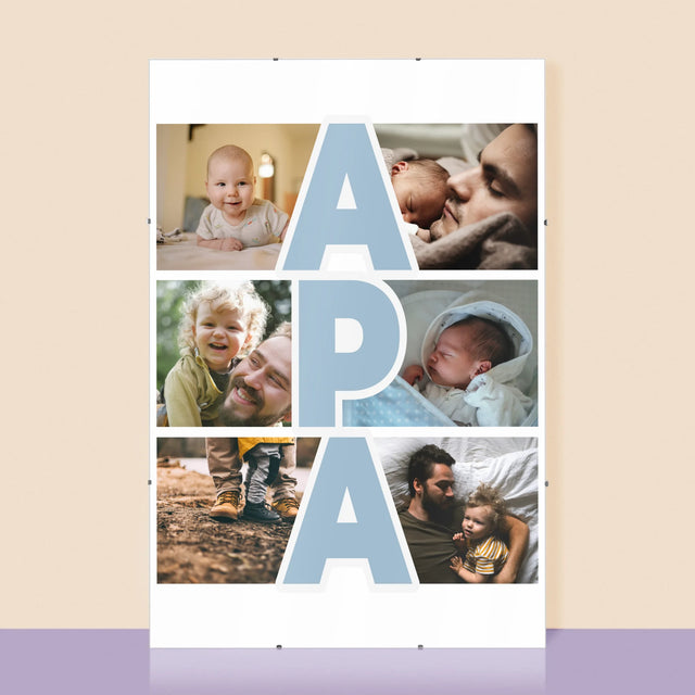 Fotókollázs: Felirat Apa - Plakát