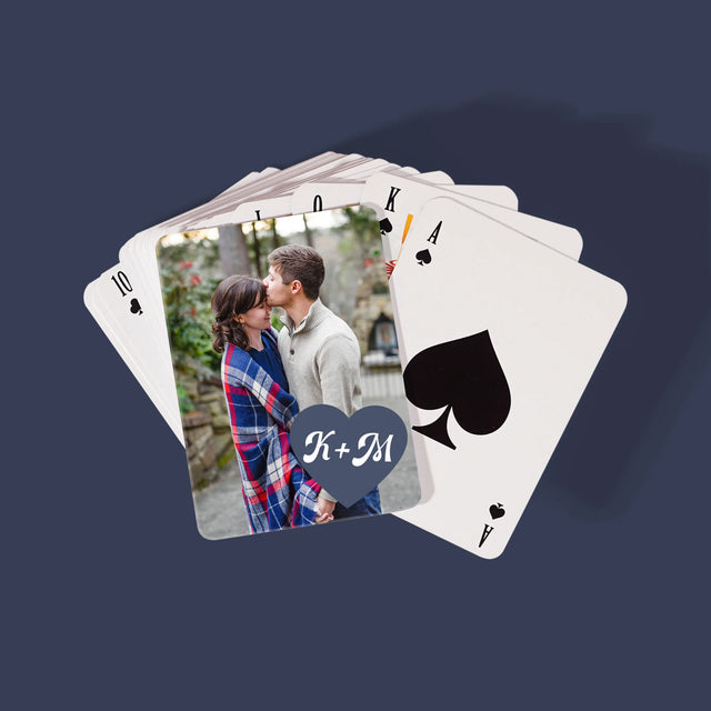 Fotókollázs: Iniciálék, Szívek - Kártyapakli