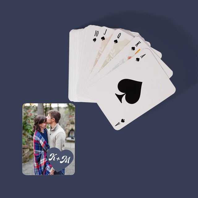 Fotókollázs: Iniciálék, Szívek - Kártyapakli