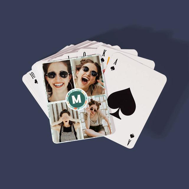 Fotókollázs: Virágos Monogram - Kártyapakli