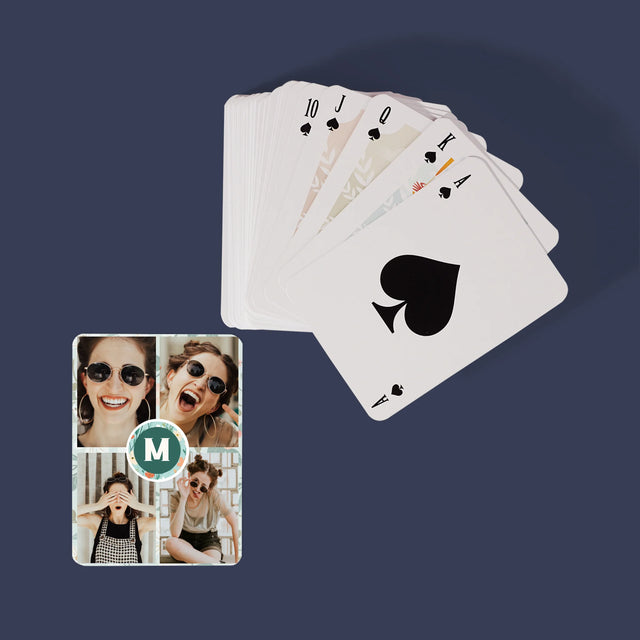 Fotókollázs: Virágos Monogram - Kártyapakli