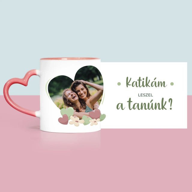 Fotó és aláírás: Leszel a koszorúslányom virágai - Nyomott bögre | HU