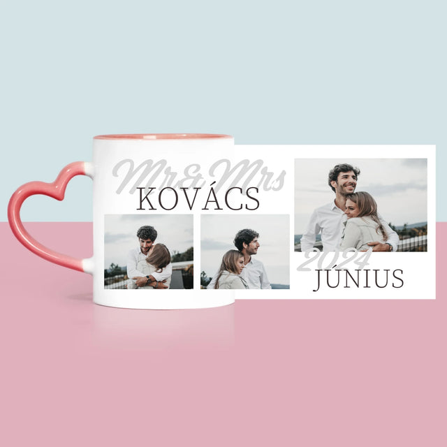 Fotókollázs: Mr&Mrs Dátum - Bögre
