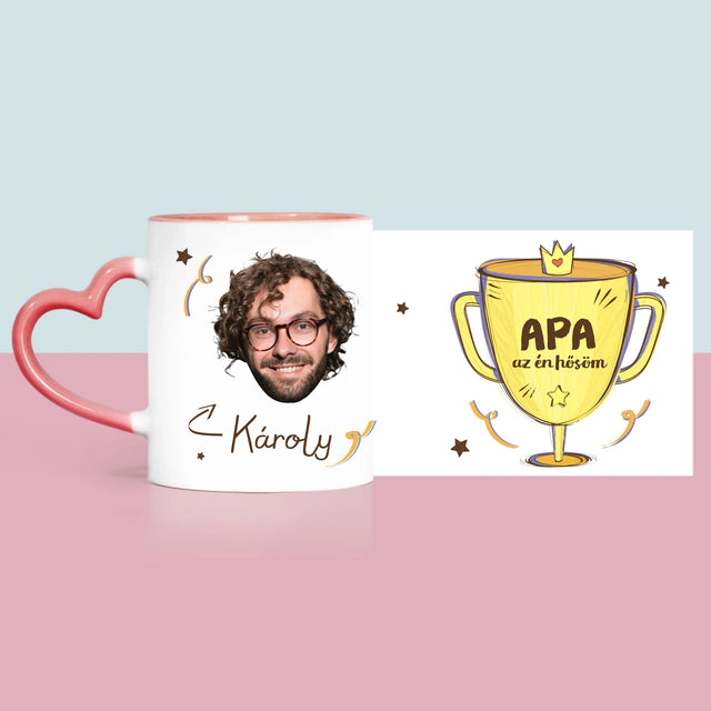 Fotó És Felirat: Apa A Hős - Bögre