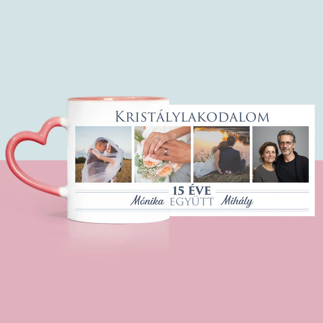 Fotókollázs: 15 Éve Együtt - Bögre