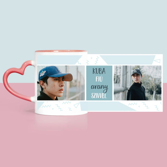 Fotókollázs: Aranyszívű Fiú - Bögre