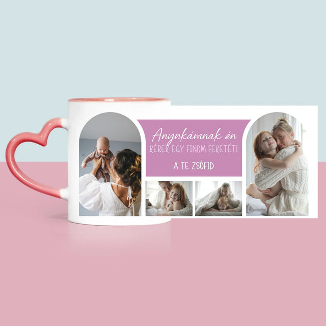 Fotókollázs: Anyukámnak Feketét - Bögre