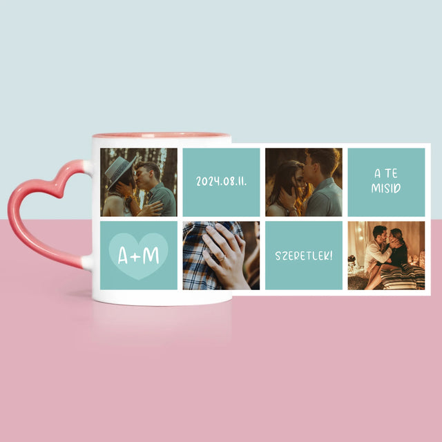 Fotókollázs: Szeretlek, Iniciálék - Bögre