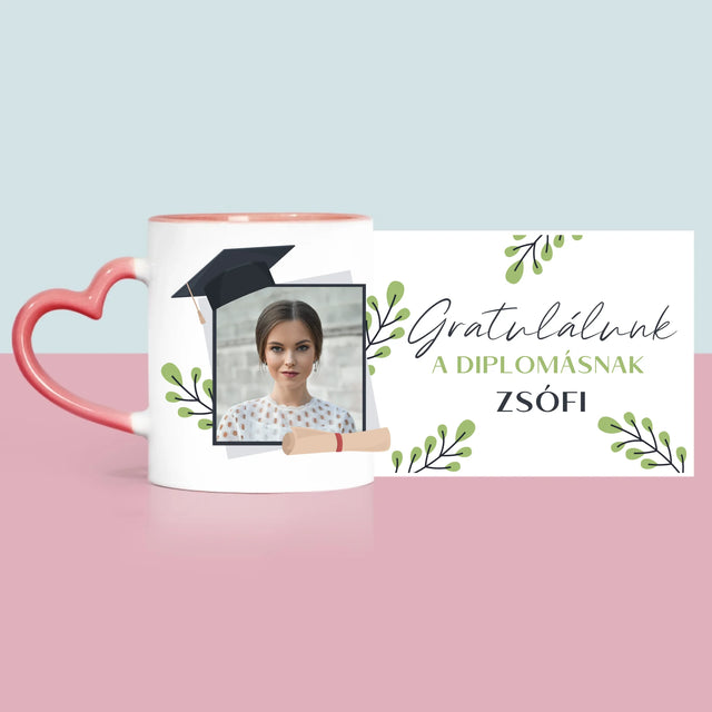 Fotó És Felirat: Gratulálunk A Diplomásnak - Bögre