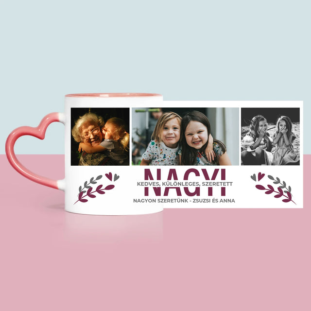 Fotókollázs: Nagymama Jellemzői - Bögre