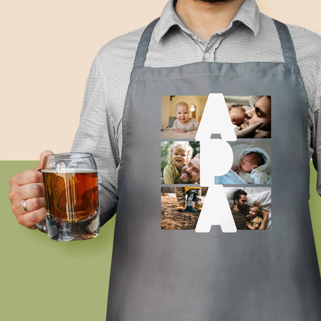 Fotókollázs: Felirat Apa - Kötény