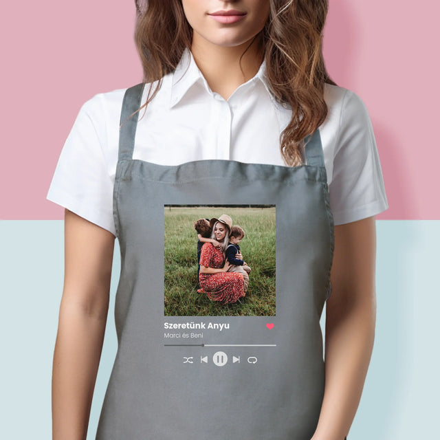 Fotó és felirat: Szeretünk, Anya - Nyomtatott kötény | HU