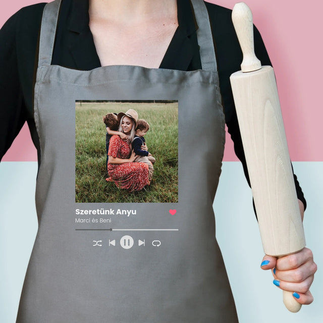 Fotó és felirat: Szeretünk, Anya - Nyomtatott kötény | HU