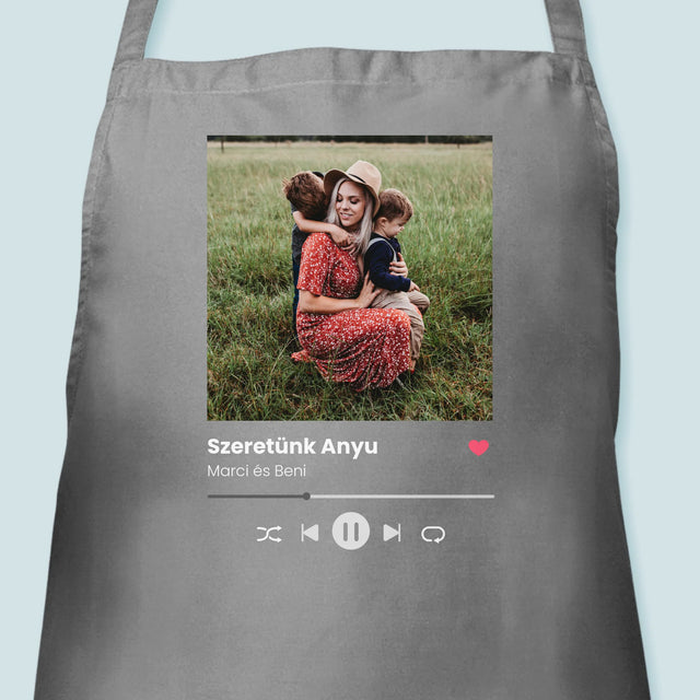 Fotó és felirat: Szeretünk, Anya - Nyomtatott kötény | HU