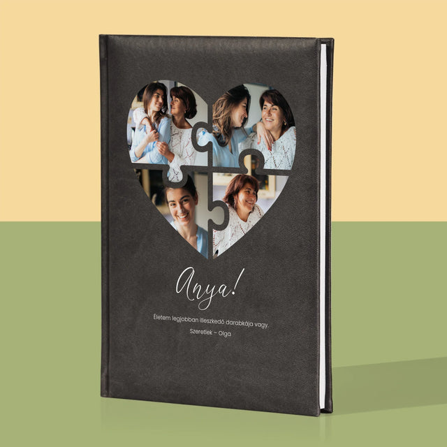 Fotókollázs: Szív Alakú Kirakó Anyának - Jegyzettömb