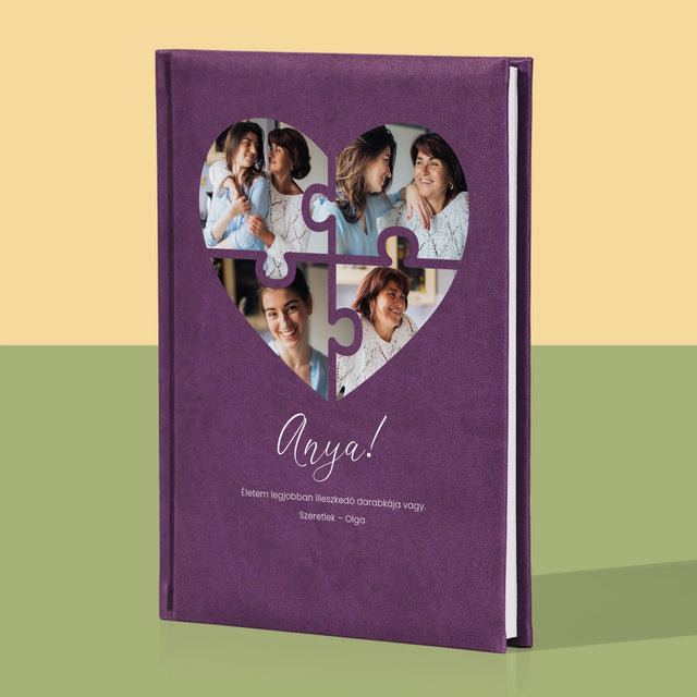 Fotókollázs: Szív Alakú Kirakó Anyának - Jegyzettömb